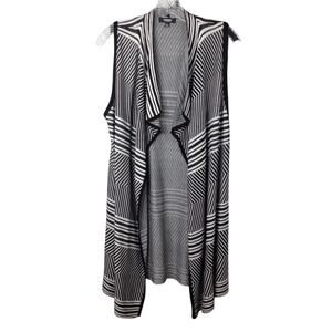 Premise Studio Sleeveless Striped Cardigan Sweater Vest Large